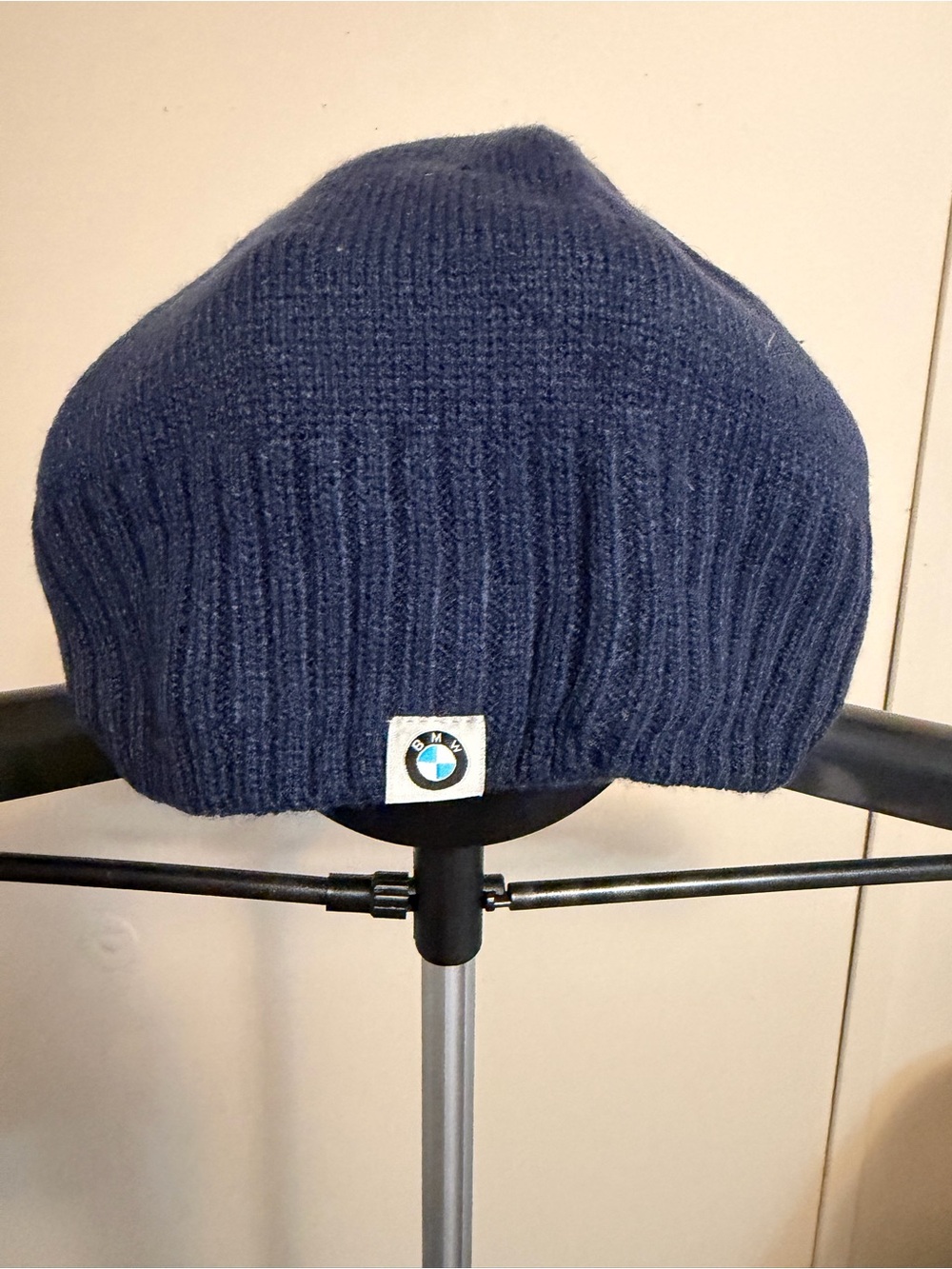 Sleek BMW Genuine Ribbed Knit Beanie - Navy Blue - Excellent Condition